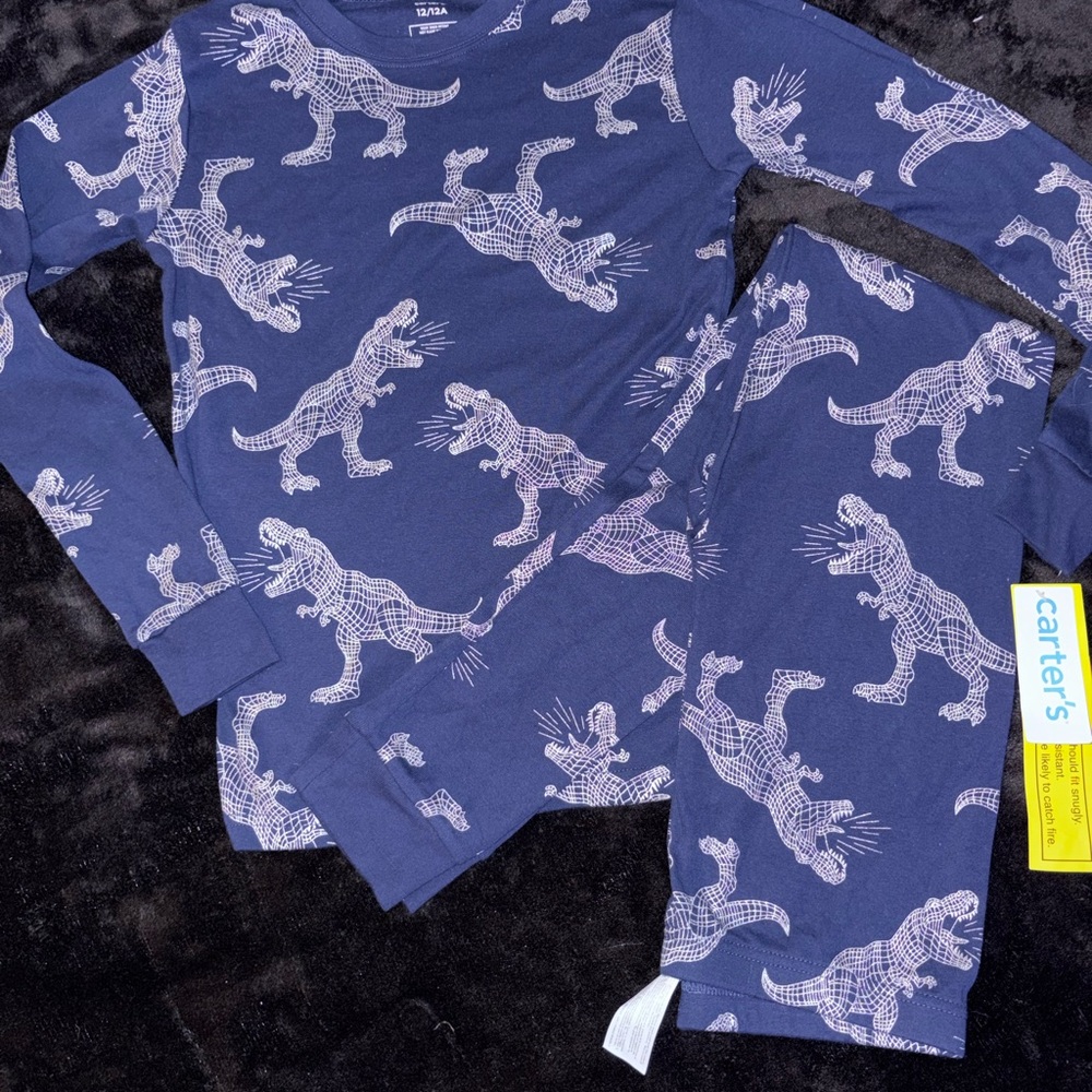 NWT! Carter's Blue Dinosaur Pajama Set